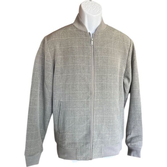 NWT Mens Houston White x Target Gray Windowpane Plaid Bomber Jacket - Sz 5XL - Picture 1 of 4